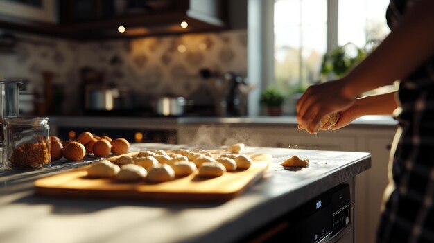 Приготовление теста на столе